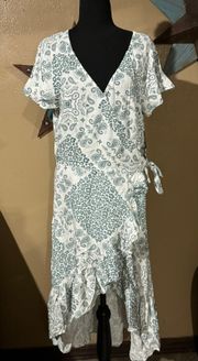 NWT  Retro Wrap Dress Size Large  Flutter Sleeves Cowgirl Western Boho