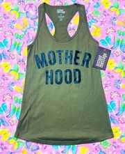 WOMENS INSTANT MESSAGE OLIVE GREEN NWT MOTHERHOOD RACER BACK TANK TOP