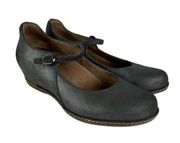 Dansko 39 Loralie Mary Jane Shoes Womens 9 Gray Leather Hidden Wedge Comfort