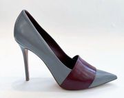 Celine Two Tone Grey and Burgundy Colorblock Heels Size 40