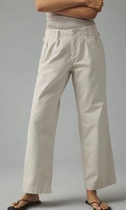 Maeve Pleated Wide-Leg Chino Trousers, Size 4 Tall