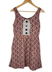 Knitted Dove Boho Lace Overlay Dress S