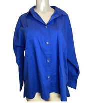 NY Collection Blue Button Shirt Size 1X New With Tags