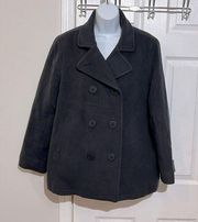 NWOT LL Bean Bellandi Italy Wool Double Breasted Peacoat Thinsulate Size 16p