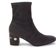 NEW STUART WEITZMAN
Siggy Pearl Trim Suede Booties Sz 6 Gray block heel ankle