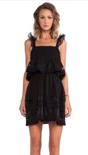 Ruffled Layer Black Dress