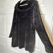 Nina Leonard Chenille Pullover Sweater with Pockets * Black * 2X