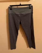 gray striped crop leggings