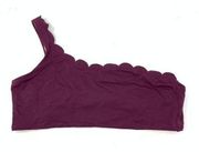 Chelsea28 Women's Size Large Scalloped One Shoulder Bikini Top Maroon