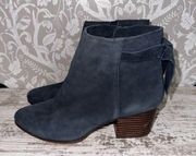 Sole Society Rhilynn Leather Booties Ink Blue Sz 9M