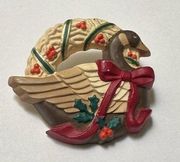 Hallmark Cards Christmas Wreath Goose 1987 Brooch Pin For 12 Days Of Christmas