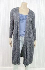 Sarah Long Sleeve Gray Duster Jacket XS