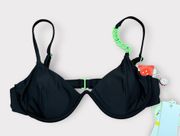 NWT  Black & Lime Green Chain Bikini Top