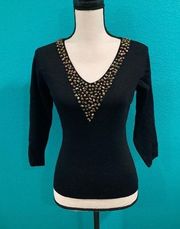 Joseph A long sleeve black top in size small