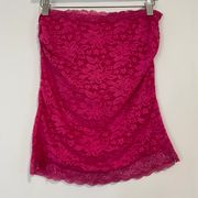 Couture Women’s Strapless Lace Tube Top Fuchsia Pink NWOT