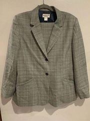 Women’s Pant Suit- PENDLETON Jacket Sz14,Pants Sz16 Grey Virgin Wool EUC Vintage