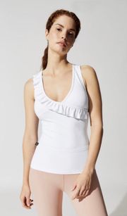 NWT L'URV Carbon38 women’s Simple Pleasures ruffled white cami tank top size XS