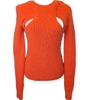 Cut Out Sweater Orange Size X-Large Mohair Alford