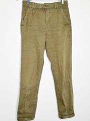 Sezane Green Cotton Straight Leg Pants Size 34 2 Women’s