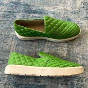 Franco Sarto Green Quilted Leather Platform Sneaker Size 6.5