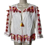 Roberta Roller Rabbit Fez Fringe Laura embroidered top sz XS