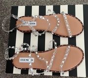 Steve Madden Clear Studded Sandals