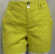 "INC INTERNATIONAL CONCEPTS" CITRUS BURST REGULAR FIT LINEN CARGO SHORTS 0 NWT