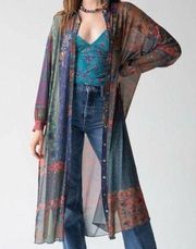 NATURAL LIFE Camille Mesh Vintage Patchwork Tunic Maxi Top Duster Size L/XL