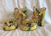 Kate Spade Floral Strappy Open Toe Ila Italian Sandal Platform Heels