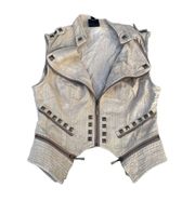 Brand New Western  Stud Embellished Tan Vest