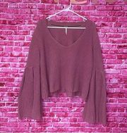 Small‎ Free People Knit Crop Bell Sleeve Sweater Small