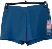 Kyodan X-Large Activewear Shorts Flat Front Pockets Moisture Wicking Blue New