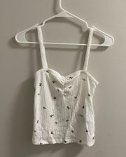 Levi's White Floral Tank Top NWT