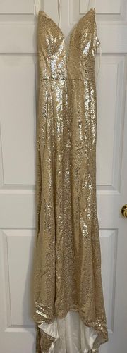 Spaghetti Straps Sparkly Sequined Mermaid Prom Dress