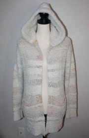 Crave Fame Sherpa Women's Cardigan Small with Pockets Hooded Long Sleeve Soft