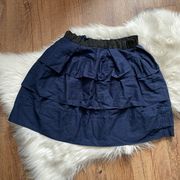 3.1 Green Phillip Lim Navy Blue Ruffle Mini Skirt