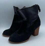 Splendid Gray Suede Slouchy Block Heel Ankle Boots Size 8