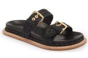 Ulla Johnson Kiera Raffia Slide in Black- New