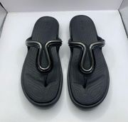 CROCS SANRAH FLIP WEDGE SANDAL SIZE BLACK Size 9