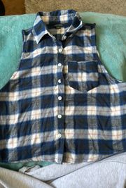 Sleeveless flannel top