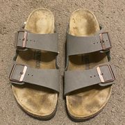 Womens Birkenstock Arizona Gray 2-Strap Sandals Size 41 US 10