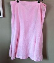 CHAPS Skirt 100% Linen Pink Size 12