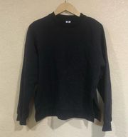 & other stories faded black pullover crewneck sweater with side slits