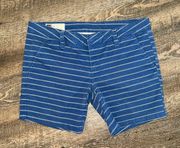 💙Hurley‎ Womens Juniors Shorts Size 8 Blue White Striped Pockets Stretch