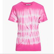 DEREK LAM 10 CROSBY
Pleated tie-dyed cotton-jersey T-shirt size small pink white