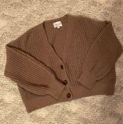 Cropped Brown Cardigan