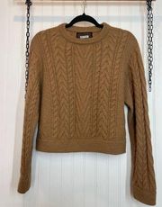 Reformation Women’s 100% Alpaca Cable Knit Crewneck Pullover Sweater Size S