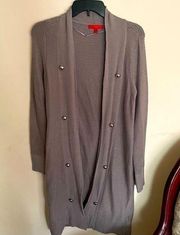 Jennifer Lopez Open Front Ribbed Cardigan Duster Sweater- Size XSmall