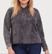 Torrid  black mineral wash midi hoodie small