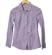 J.Crew Haberdashery Purple Check Long Sleeve Button-Up Shirt Women's XS Cotton